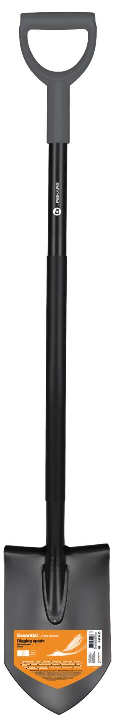 Fiskars Gartenspaten 125 cm  Robuster Rundspaten mit D-Griff
